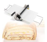 Sfogliatrice manuale per pasticceria, in acciaio inox, spessore regolabile, per croissant, pasta sfoglia, pizza e crosta di fudge, design pieghevole da tavolo per uso domestico e commerciale, 40 cm