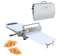 Sfogliatrice manuale pieghevole per impasto, in acciaio inox, con spessore regolabile, per pane, marzapane e pasta sfoglia