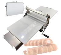 Sfogliatrice manuale pieghevole per impasto, rullo da banco in acciaio inossidabile con spessore regolabile per la preparazione di panetteria, pizza e cornetti
