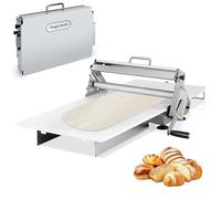 Sfogliatrice manuale pieghevole per impasto, rullo per pasticceria in acciaio inossidabile con spessore regolabile per panetteria, pizza, preparazione dell'impasto del croissant