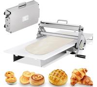 Sfogliatrice manuale pieghevole per pasticceria professionale spessore regolabile, Manuale Per Impasto Rullo Impasti Da Banco In Acciaio Inox per preparare la pasta sfoglia per(300)