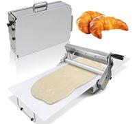 Sfogliatrice Manuale Professionale in acciaio inox con spessore regolabile, per pasticceria commerciale, per pizza, panetteria, croissant, pasticceria, fondente