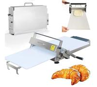 Sfogliatrice Manuale, Sfogliatrice Pasticceria Professionale Pieghevole Rullo Pasta Acciaio Inox, Spessore Regolabile, per Panetteria e Casa, Perfetta per Croissant e Fondente