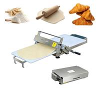 Sfogliatrice per impasto, macchina per pasticceria pieghevole in acciaio inox, spessore regolabile, reversibile, pressa per pasta sfoglia e fondente con piatto da 90 x 40 cm per la cottura