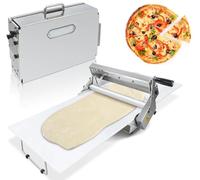 Sfogliatrice per impasto, spessore regolabile, in acciaio inossidabile, design pieghevole compatto per panetteria e pizza