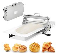 Sfogliatrice Pieghevole, 12"/15,5" Acciaio Inox, Stendipasta Manuale Da Banco, Spessore Della Sfoglia Regolabile 0,5 a 17,5 Mm/0,5 a 27 Mm, Per Preparare Pasta Sfoglia Da Forno, Salvaspazio 12"