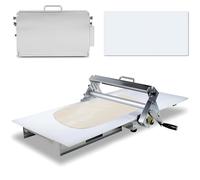 Sfogliatrice pieghevole a manovella, stendipasta manuale pieghevole in acciaio inox con piano di lavoro, spessore regolabile, sfogliatrice professionale per panetteria(S)