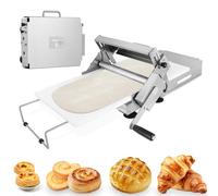 Sfogliatrice pieghevole da 30,5 cm, in acciaio inox, manuale, per pasta fudge, crosta, pizza, con una lastra e spessore regolabile da 2,5 a 25 mm