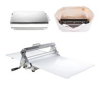 Sfogliatrice pieghevole per pasta,sfogliatrice manuale in acciaio inox con grande tavola-Spessore regolabile 0,5-27mm, stendipasta pieghevole commerciale per panetteria,pizza e croissant,RS201