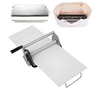 Sfogliatrice pieghevole per pasta,sfogliatrice manuale in acciaio inox con grande tavola-Spessore regolabile 0,5-27mm, stendipasta pieghevole commerciale per panetteria,pizza e croissant,RS101