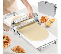Sfogliatrice professionale con manovella manuale, macchina compatta per pizza e pasta, pressa per pasta sfoglia a manovella per uso sul piano di lavoro, include tagliere