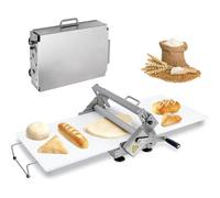 Sfogliatrice Professionale Manuale per Sfoglia e Croissant, 10 Marce Regolabili (0,5-25mm), Inox Pieghevole per Casa e Ristorazione(A)