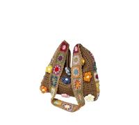 SFOIKVG Borsa uncinetto Borsa a tracolla grande da donna, in tessuto, casual, lavorata a maglia, con un solo pezzo, estiva per Vacanze(Khaki)