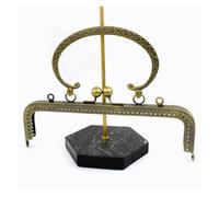 SFOIKVG Kit Borse Fai-da-Te 1/2/5 Pezzi 20cm Manici for Borse in Metallo in Rilievo Cornice for Borsa Bacio Chiusura da Donna Cucito Fai Te staffe in Tessuto Accessori per Cucire(Brass,20cm-1Pc)