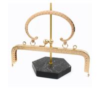 SFOIKVG Kit Borse Fai-da-Te 1/2/5 Pezzi 20cm Manici for Borse in Metallo in Rilievo Cornice for Borsa Bacio Chiusura da Donna Cucito Fai Te staffe in Tessuto Accessori per Cucire(LightGold,20cm-1Pc)