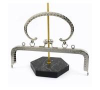 SFOIKVG Kit Borse Fai-da-Te 1/2/5 Pezzi 20cm Manici for Borse in Metallo in Rilievo Cornice for Borsa Bacio Chiusura da Donna Cucito Fai Te staffe in Tessuto Accessori per Cucire(Silver,20cm-1Pc)