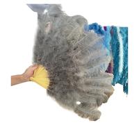 SFOIKVG Ventaglio Piume Grande ventaglio di Piume Struzzo Vere for Decorare la Festa Nozze Halloween, for Danza del Ventre Fai da Te, Barre for ventagli Plumas per Ballare(Gray,1 PCS 100CM)