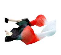 SFOIKVG Ventre Danza Ventaglio Ventaglio di danza del ventre Veli seta reali 1pc Mano sinistra + destra Pratica pratica colore tinto a mano per Ballerini(Belly Dance Fans12,M-150x90cm Real Silk)