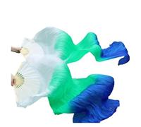 SFOIKVG Ventre Danza Ventaglio Ventaglio di danza del ventre Veli seta reali 1pc Mano sinistra + destra Pratica pratica colore tinto a mano per Ballerini(Belly Dance Fans19,S-120x90cmReal Silk)