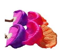 SFOIKVG Ventre Danza Ventaglio Ventaglio di danza del ventre Veli seta reali 1pc Mano sinistra + destra Pratica pratica colore tinto a mano per Ballerini(Belly Dance Fans3,L-180x90cmReal Silk)