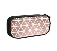 Sfondi con motivo in oro rosa stampato astuccio per trucchi portagioie scatola portatile portagioie da viaggio nero, Nero , Taglia unica, Astuccio portamatite