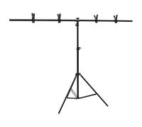 Sfondo a forma di T, nero, 151 x 60 x (70 - 200) cm, per fotografia e videografia, stabile e regolabile in altezza, ideale per studio, live streaming ed eventi