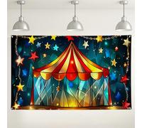 Sfondo a tenda da circo, decorazioni colorate a tema carnevale, perfetto per fotografie di feste, compleanni di bambini, eventi festivi interni ed esterni, 180 x 109 cm