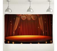 Sfondo a tenda da teatro, elegante design in velluto rosso per decorazioni per feste, studio fotografico per interni ed esterni, sfondo per vetrine natalizie, 180 x 109 cm