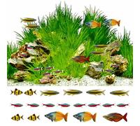 Sfondo Acquario Kit di pesce magnetico con 19 pesci realistici, DIY proprio dipinto murale del mondo sottomarino