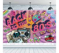 Sfondo anni '80,Ritorno agli Anni '80 Striscione per Decorazioni Feste Anni '80,anni '80 Tema Party Fondale,Decorare La Parete dello Sfondo della Cabina Fotografica per Rifornimenti degli Anni 80(blu)