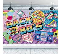 Sfondo anni '80,Ritorno agli Anni '80 Striscione per Decorazioni Feste Anni '80,anni '80 Tema Party Fondale,Decorare La Parete dello Sfondo della Cabina Fotografica per Rifornimenti degli Anni 80(C)