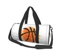 Sfondo arancione dipinto astratto di basket, Borsone da viaggio di grande capacità Borsa rotonda Borsa da viaggio sportiva Borsa da viaggio Borsa da fitness