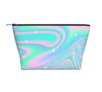 Sfondo astratto olografico in neon pastello, Borsa da toilette Borsa per trucco Borsa per cosmetici Borsa da toilette da viaggio portatile