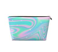 Sfondo astratto olografico in neon pastello, Borsa per il trucco Borsa per cosmetici Borsa da toilette da viaggio portatile Borsa da toilette