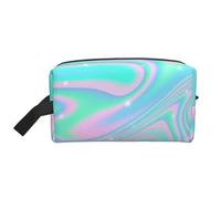 Sfondo astratto olografico in neon pastello, Borsa per il trucco Borsa per cosmetici Borsa da viaggio portatile da viaggio Borsa per trucco Organizer