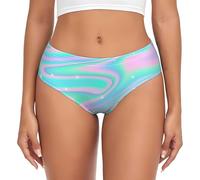 Sfondo astratto olografico in neon pastello, slip di supporto da donna con sacchetto comodo e morbido intimo per le donne, Multicolore, XS