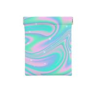 Sfondo astratto olografico in neon pastello, Spremere il portafoglio superiore da donna Borsa portaoggetti Piccola portamonete Portamonete