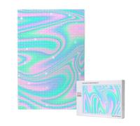 Sfondo astratto olografico in pastello neon,Puzzle in legno da 1000 pezzi per adulti e adolescenti