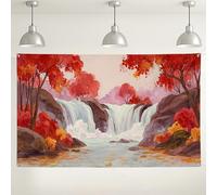 Sfondo autunnale a cascata, decorazione da parete paesaggistica della natura, sfondo fotografico perfetto per eventi, estetica autunnale stagionale per il Ringraziamento e celebrazioni del raccolto