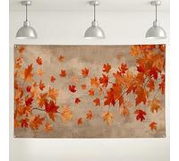 Sfondo autunnale con foglie d'acero, decorazioni rustiche per feste, caldo sfondo fotografico per interni ed esterni, per eventi del Ringraziamento, 180 x 109 cm