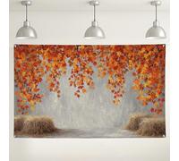 Sfondo autunnale con foglie d'acero, sfondo fotografico autunnale rustico, decorazioni stagionali per feste per il Ringraziamento e eventi di raccolta, 180 x 109 cm