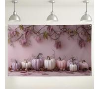 Sfondo autunnale con zucca e vite, eleganti decorazioni autunnali per fotografie, sfondo rustico per feste di raccolta per eventi, 180 x 109 cm