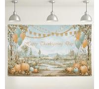 Sfondo autunnale del Ringraziamento, decorazioni floreali rustiche a forma di zucca, sfondo per feste e fotografie, decorazione stagionale per le vacanze, 180 x 109 cm