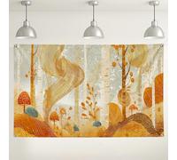 Sfondo autunnale della foresta, decorazione fantasiosa della scena naturale, accogliente sfondo fotografico per eventi interni ed esterni, decorazioni per feste autunnali, 180 x 109 cm