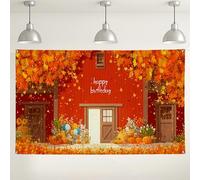 Sfondo autunnale per compleanno, decorazione rustica autunnale, decorazione per feste, sfondo fotografico stagionale per il Ringraziamento e celebrazioni, 180 x 109 cm