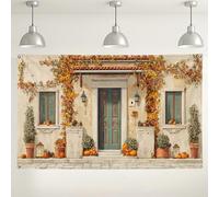Sfondo autunnale vintage, decorazione rustica autunnale per fotografia, accogliente sfondo per esterni e interni, per feste di raccolta, 180 x 109 cm