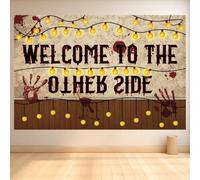 Sfondo Benvenuti Dall'altro Lato, 150x100cm Decorazione per Feste a Tema Stranger Tema Halloween a Testa in Giù Striscione per Decorare Casa e Cameretta