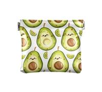 Sfondo bianco con avocado del fumetto su ItWomen Uomini Portamonete in Pelle Carino Mini Portamonete Borse per le Donne, Sfondo bianco con avocado cartone animato su di esso, 1 size