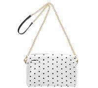 Sfondo bianco Nero Polka Dots Moda Crossbody Borse Per Le Donne Piccole Borse Da Donna In Pelle Vegana Zip Signore Borse A Spalla