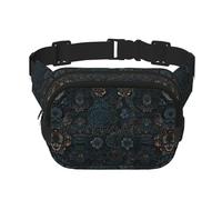 Sfondo blu del merletto stampato multifunzionale del sacchetto della vita, borsa messenger alla moda unisex, borsa di immagazzinaggio di sport